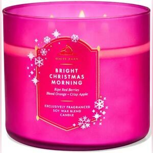 New in box Bath & Body Works BRIGHT CHRISTMAS MORNING 3 Wick Candle,